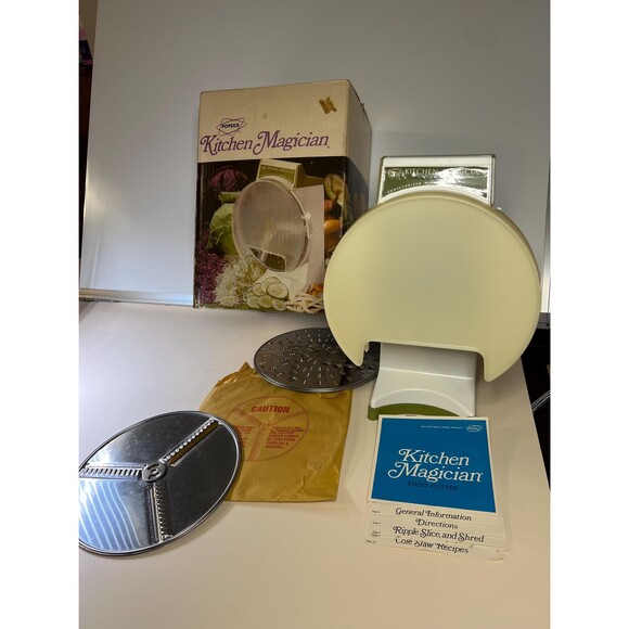 Popeils Kitchen Magician Food Cutter w/ Box Blades Manual Ronco 1970s USA VTG - Picture 1 of 10
